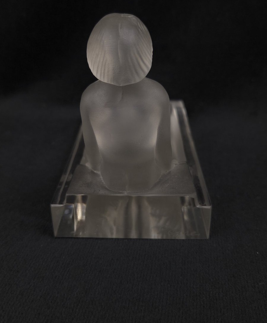 Glass Trinket Dish - "naïade Au Bain" - Signed Peyre - Circa 1930-photo-3