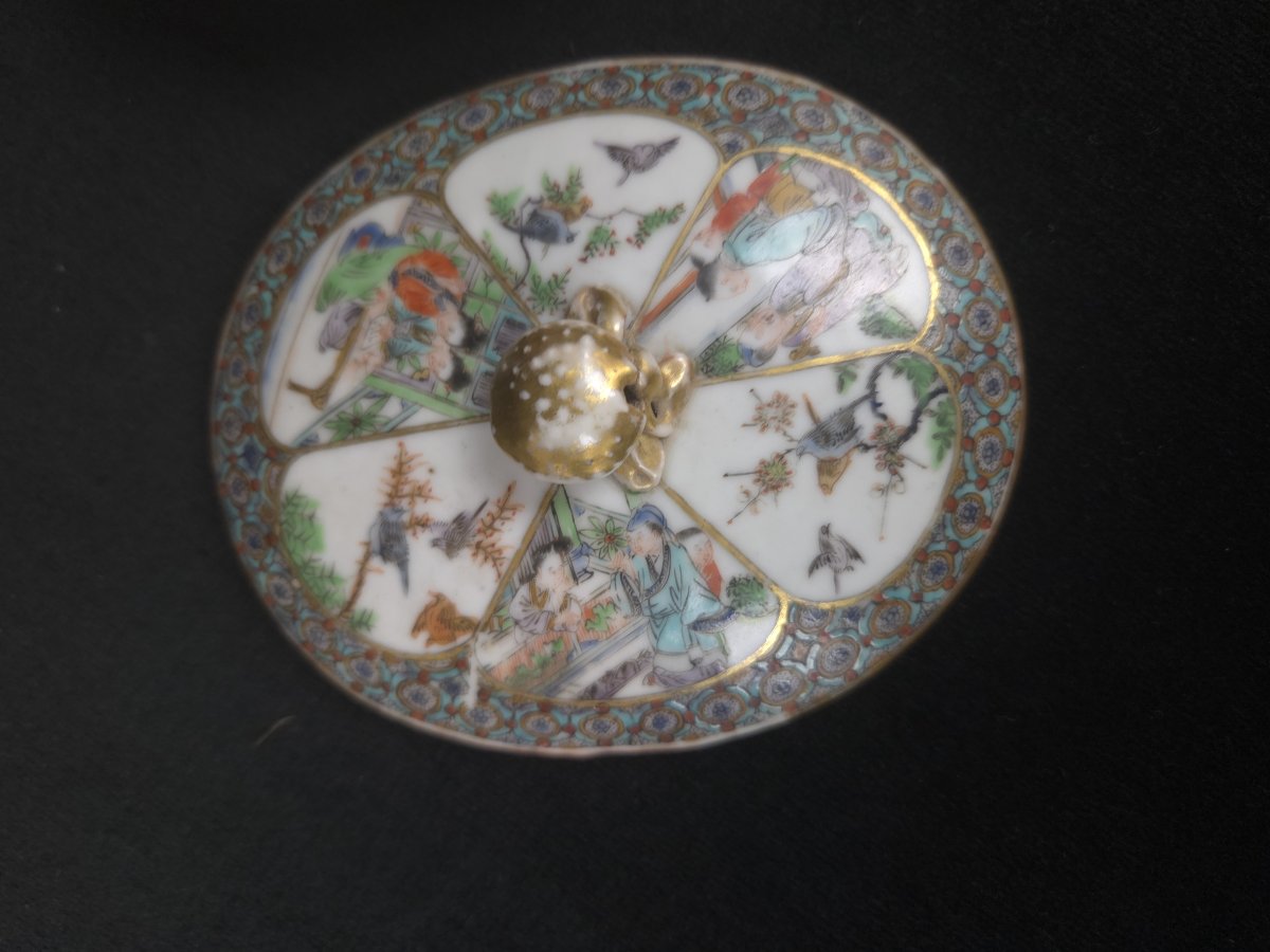 Lidded Canton Porcelain Box - China (19th Century)-photo-3