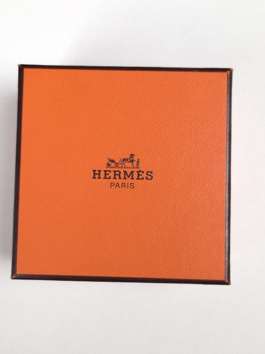 Hermès Paris - Bracelet jonc en émail et plaqué or - Chiens-photo-2