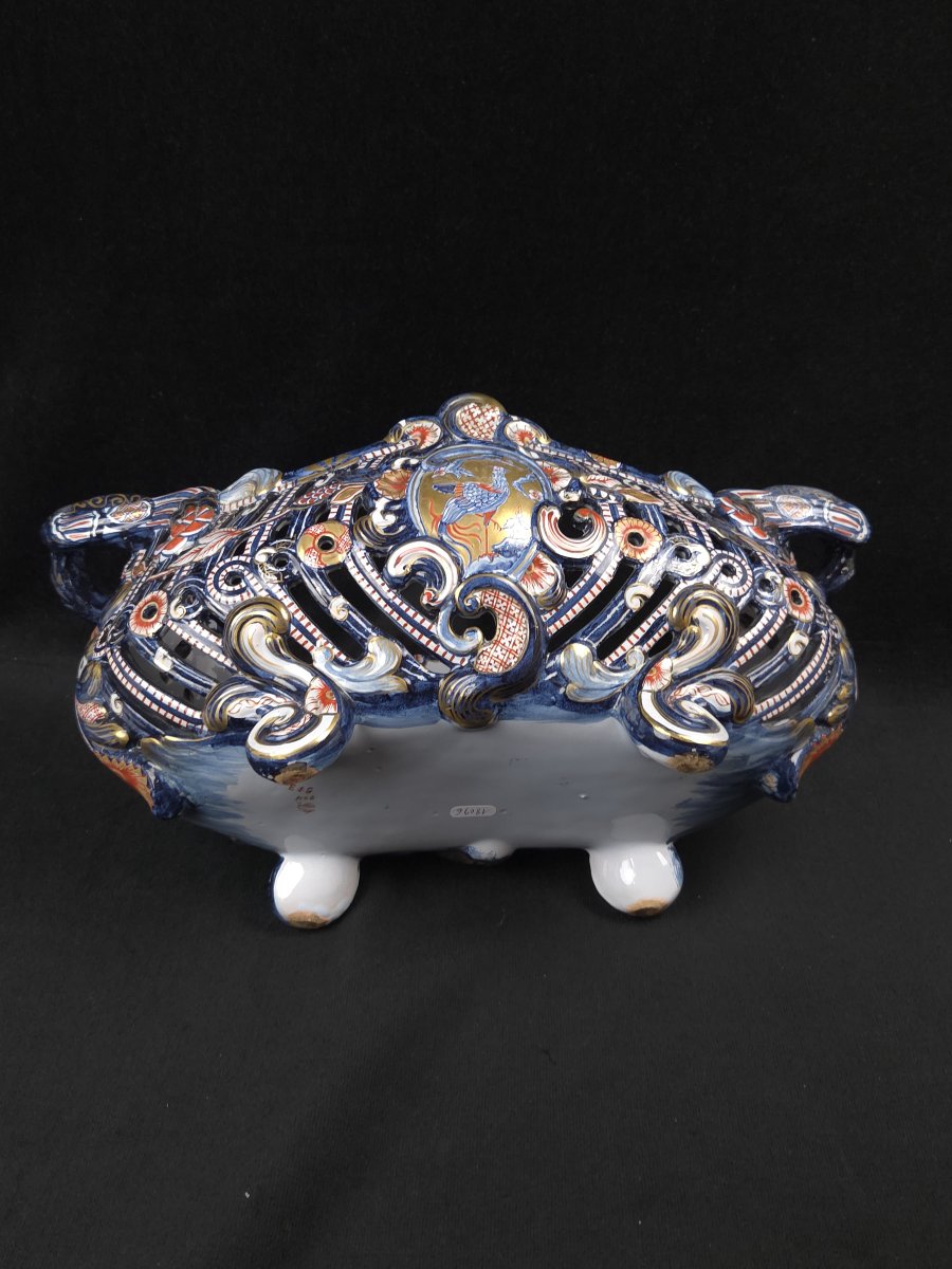 Emile Gallé - Jardinière en faïence émaillé - Art nouveau (XIXe siècle)-photo-3