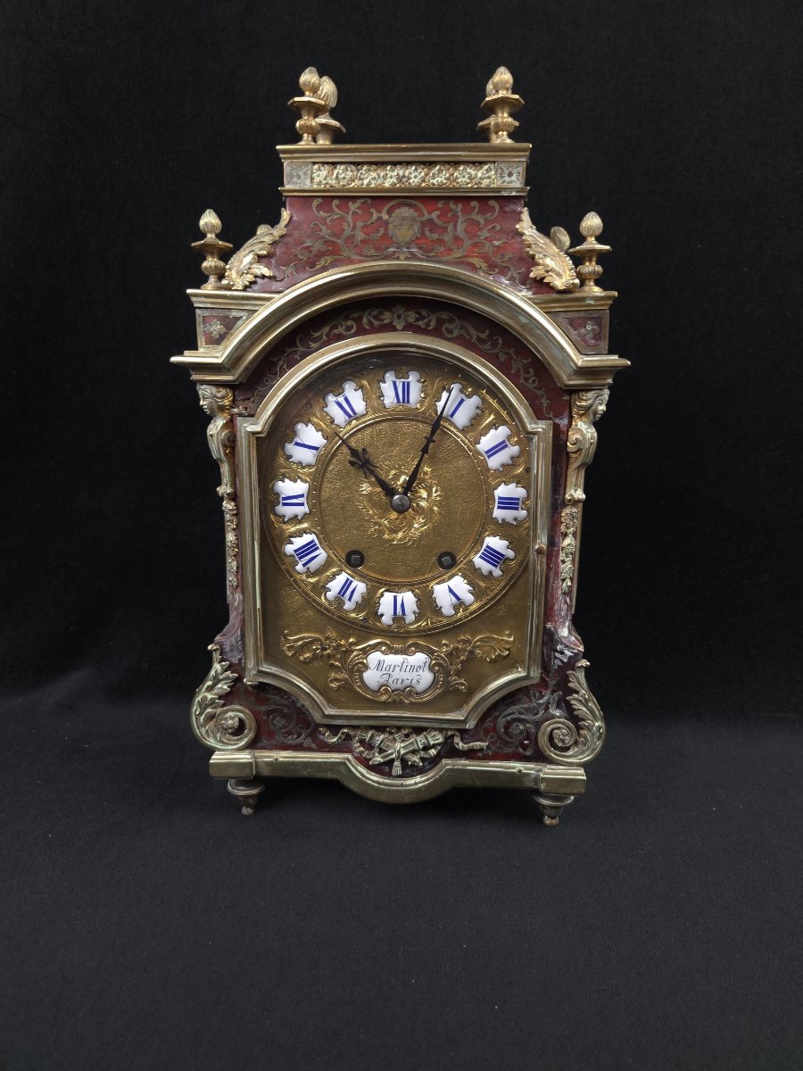 A So-called "religious" Louis XIV-style Clock With Boulle Marquetry (19th Century)-photo-3