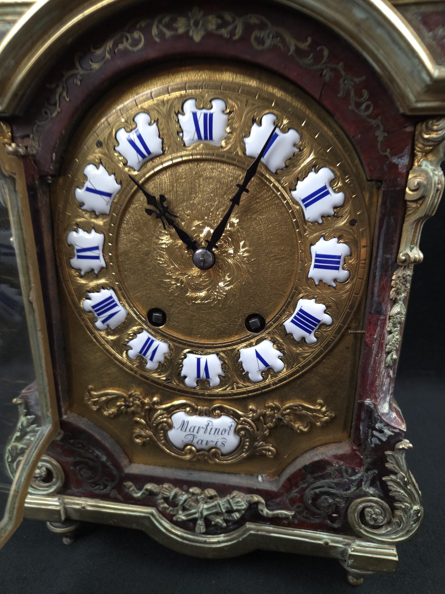 A So-called "religious" Louis XIV-style Clock With Boulle Marquetry (19th Century)-photo-6