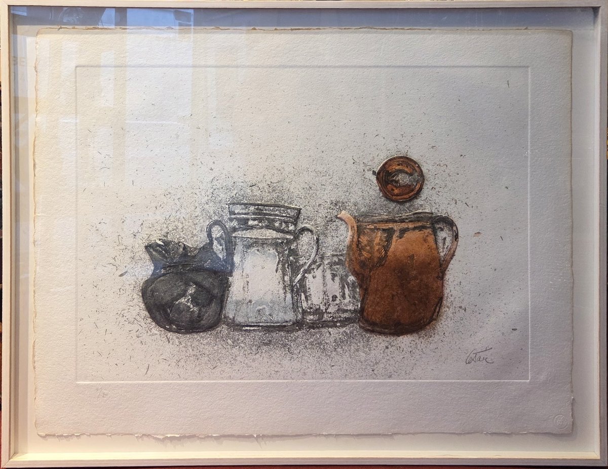 César (1921-1998) - Estampe en relief - Nature morte aux cafetières-photo-2