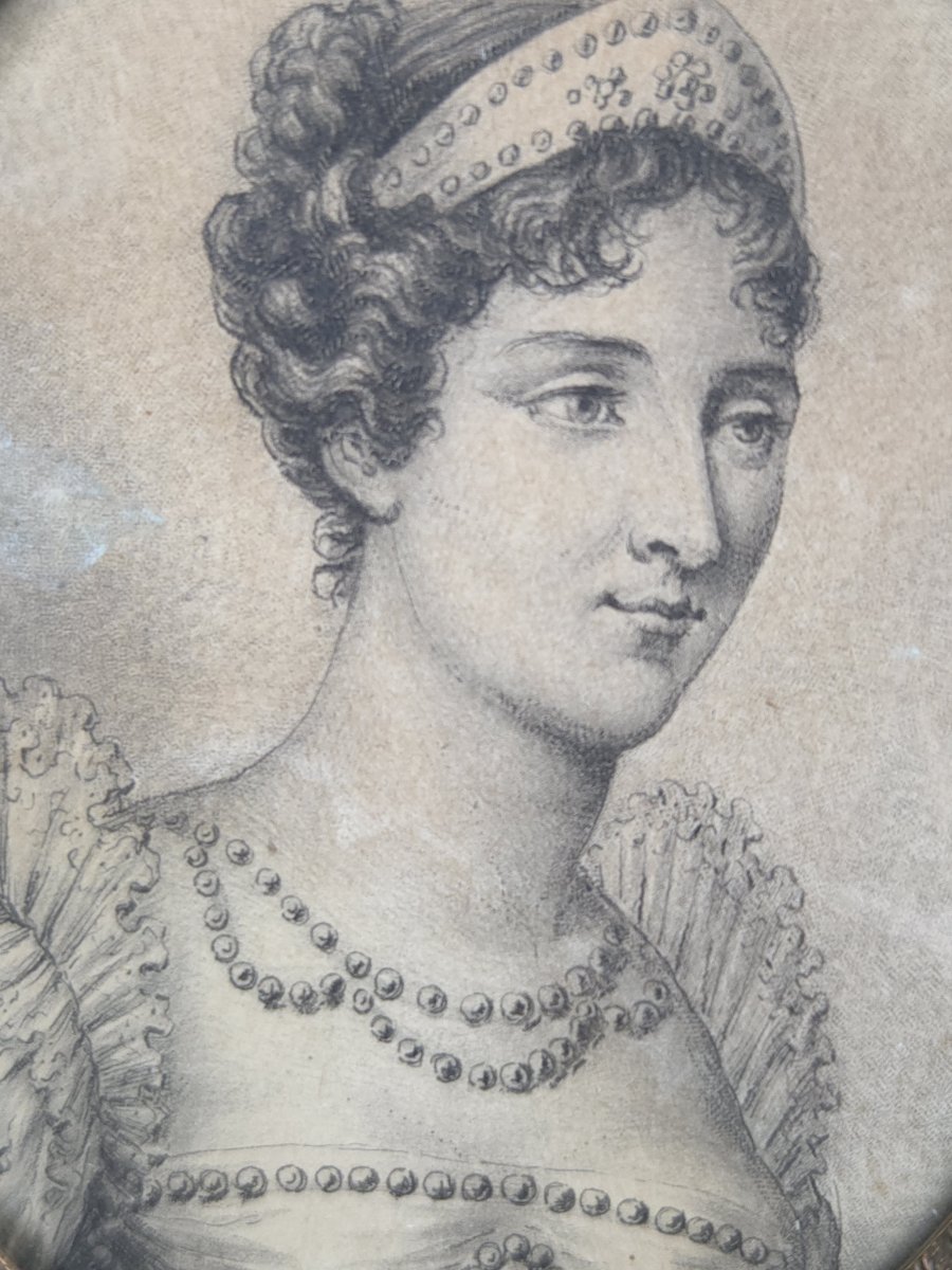 Paire de portraits miniatures - Napoléon Ier et Marie-Louise (XIXe siècle)-photo-1