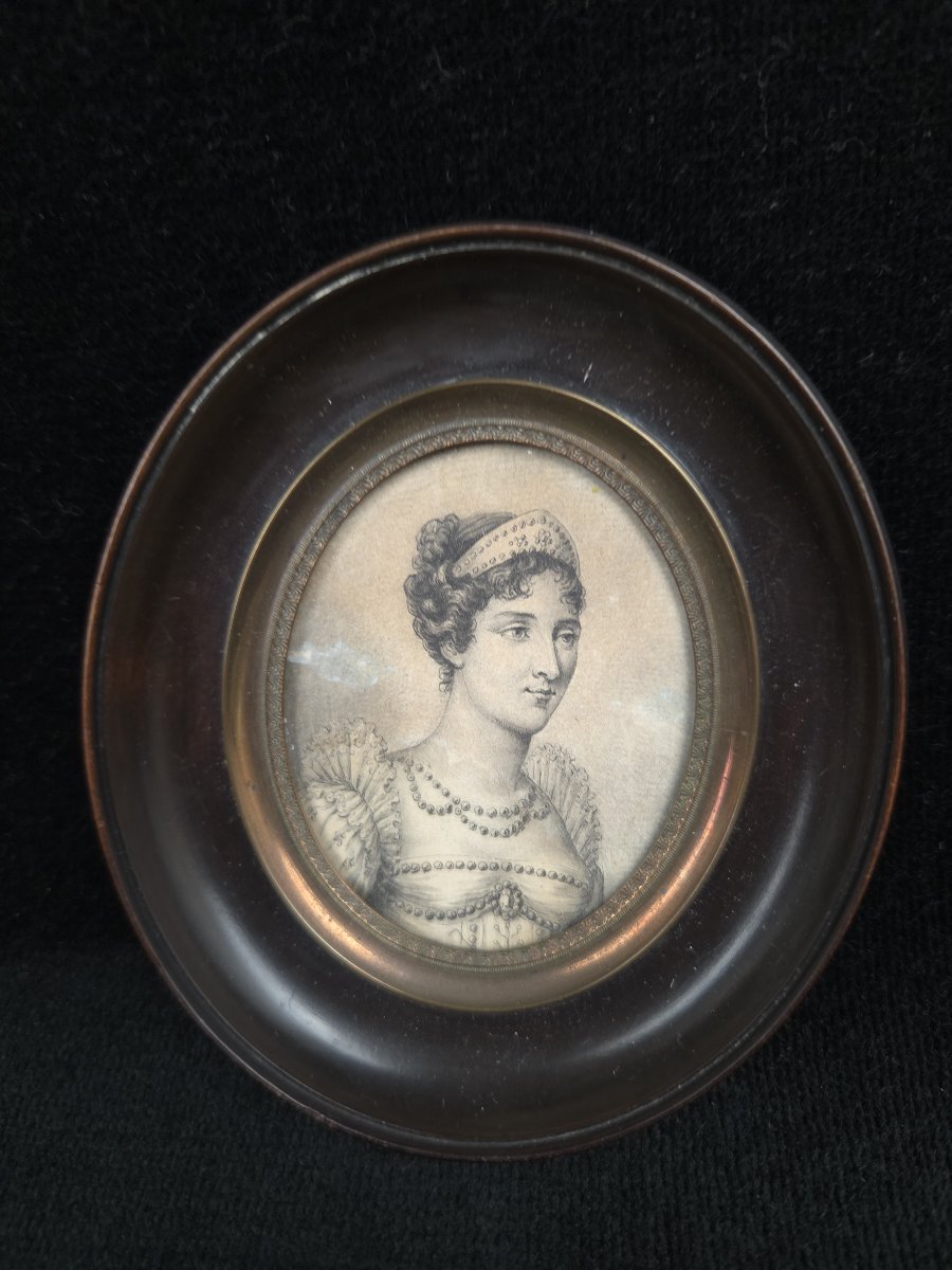 Paire de portraits miniatures - Napoléon Ier et Marie-Louise (XIXe siècle)-photo-2