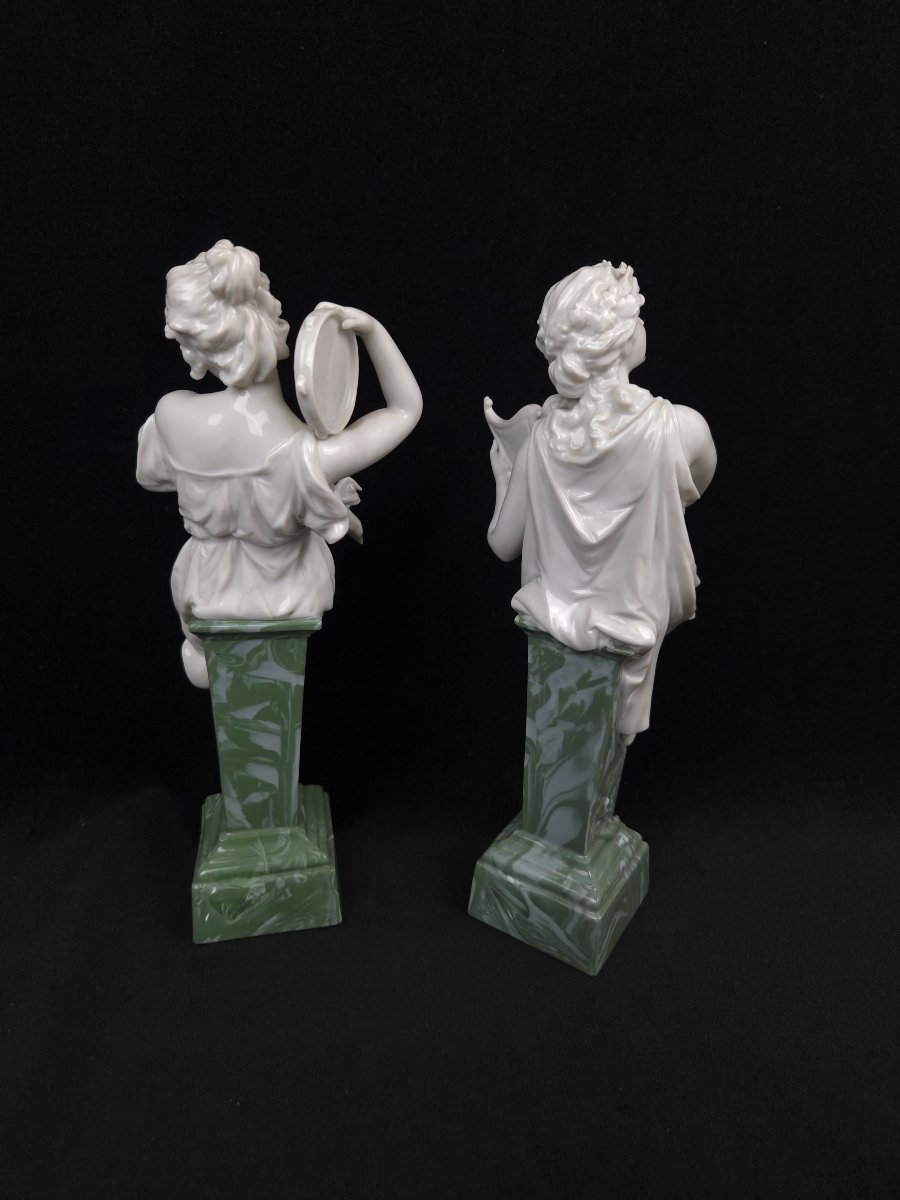 Pair Of Porcelain Figurines—the Muses Of Music And Poetry (20th Century)-photo-4