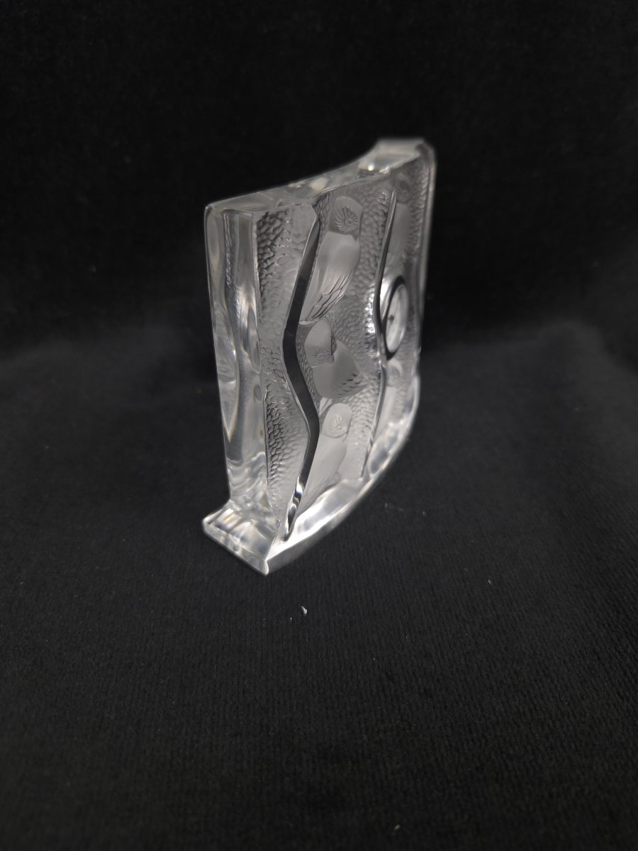 Lalique - Pendulette de bureau - Modèle Chouette en cristal (XXe siècle)-photo-4