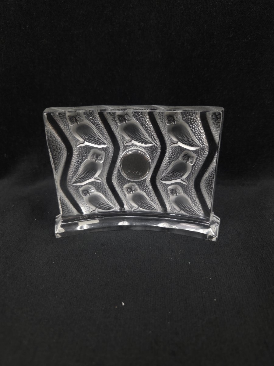 Lalique - Pendulette de bureau - Modèle Chouette en cristal (XXe siècle)-photo-2