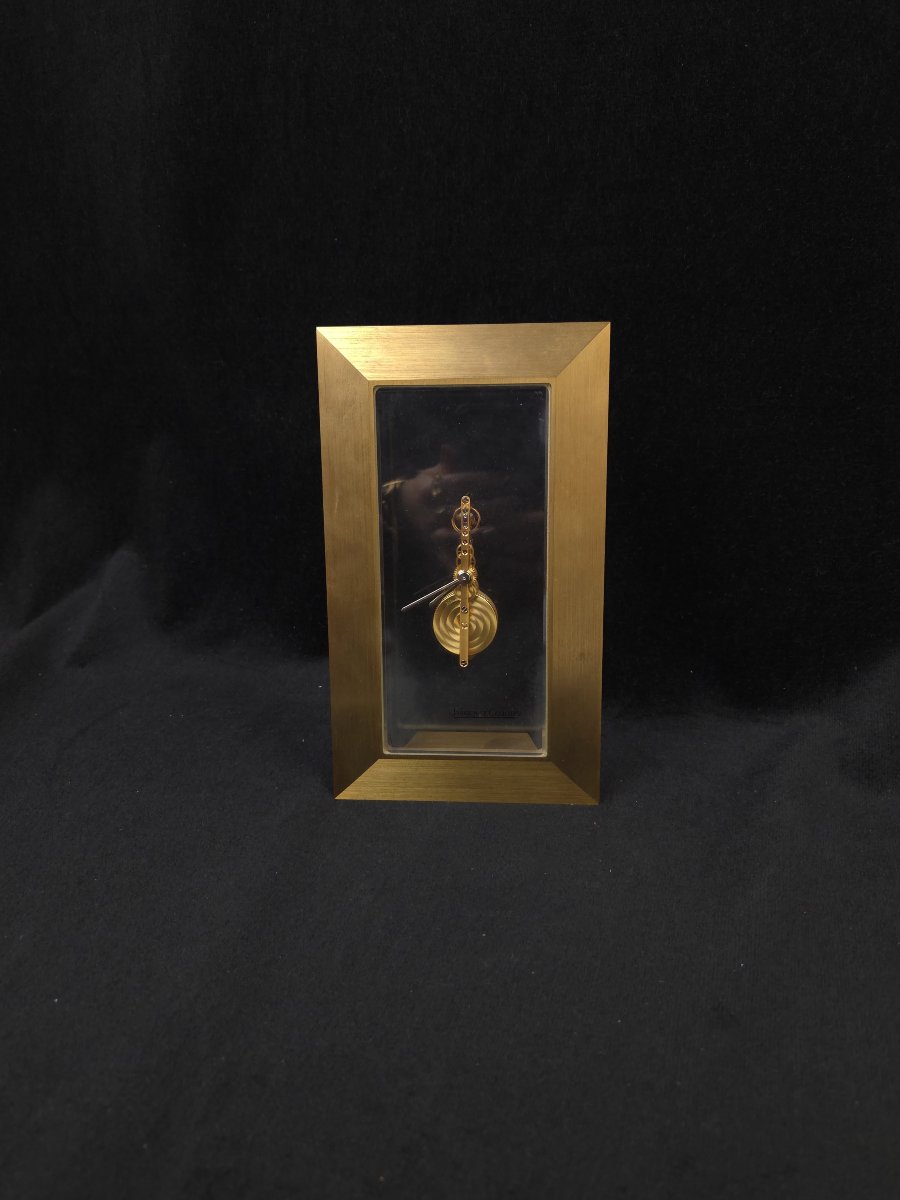 Jaeger-lecoultre - "mysterious" Table Clock With A Brass Frame (20th Century)-photo-2