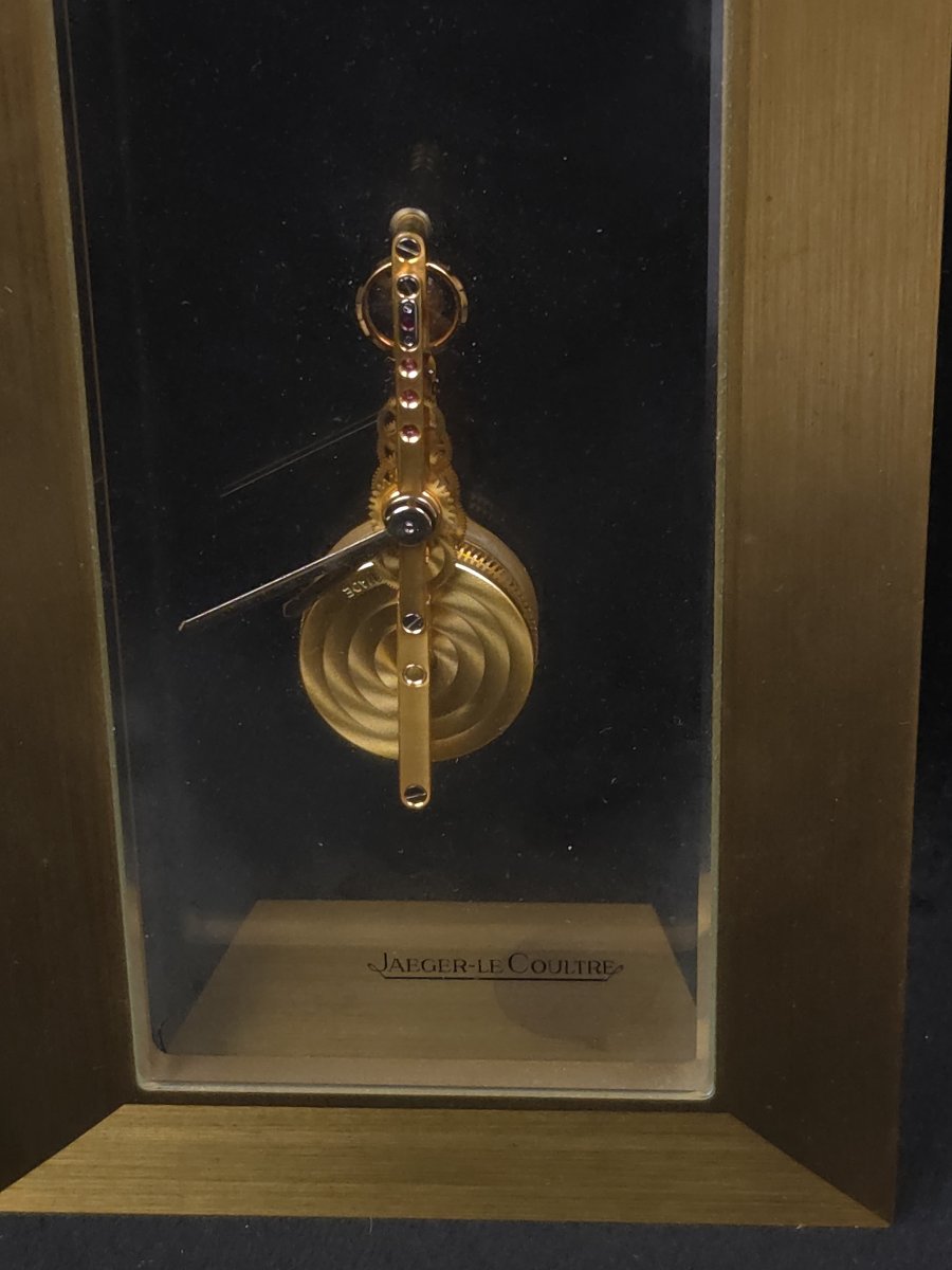 Jaeger-lecoultre - "mysterious" Table Clock With A Brass Frame (20th Century)-photo-3