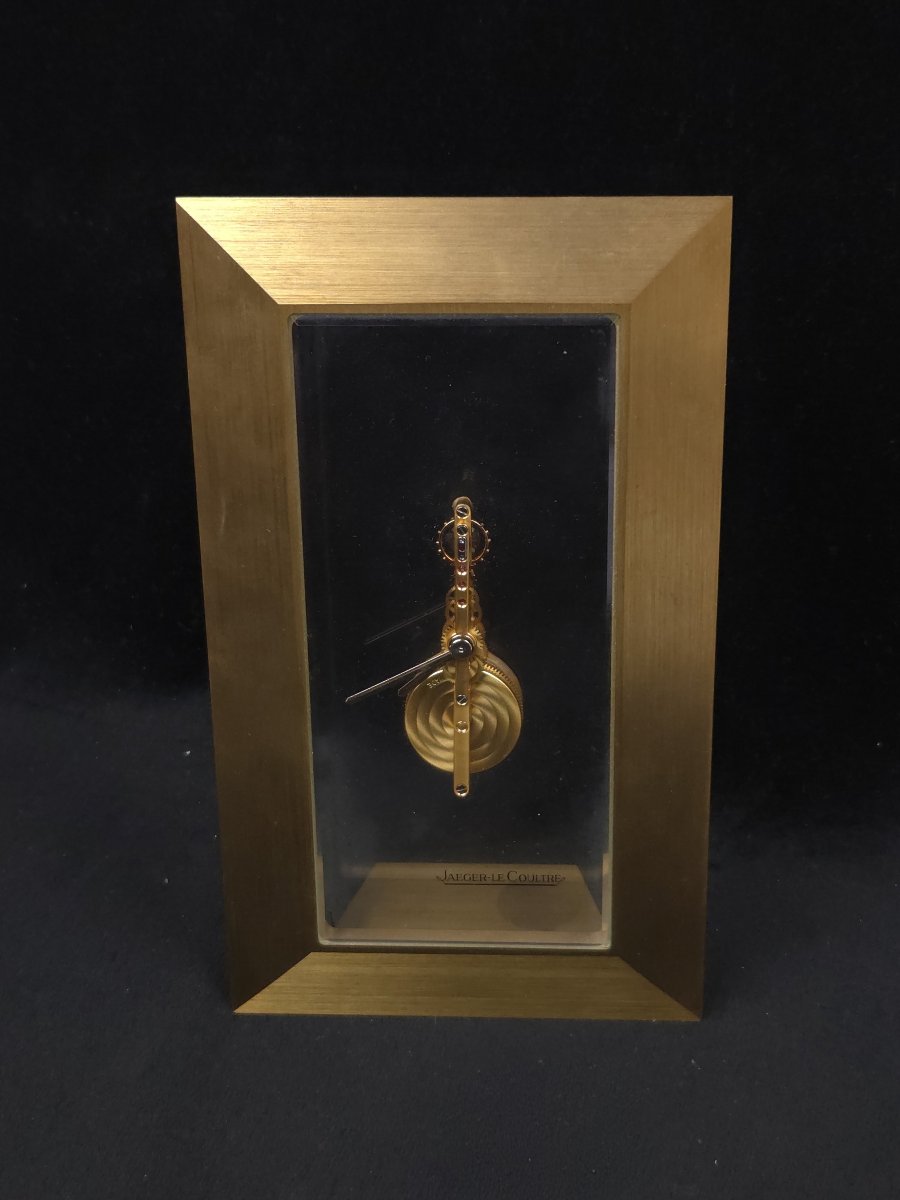 Jaeger-lecoultre - "mysterious" Table Clock With A Brass Frame (20th Century)-photo-4