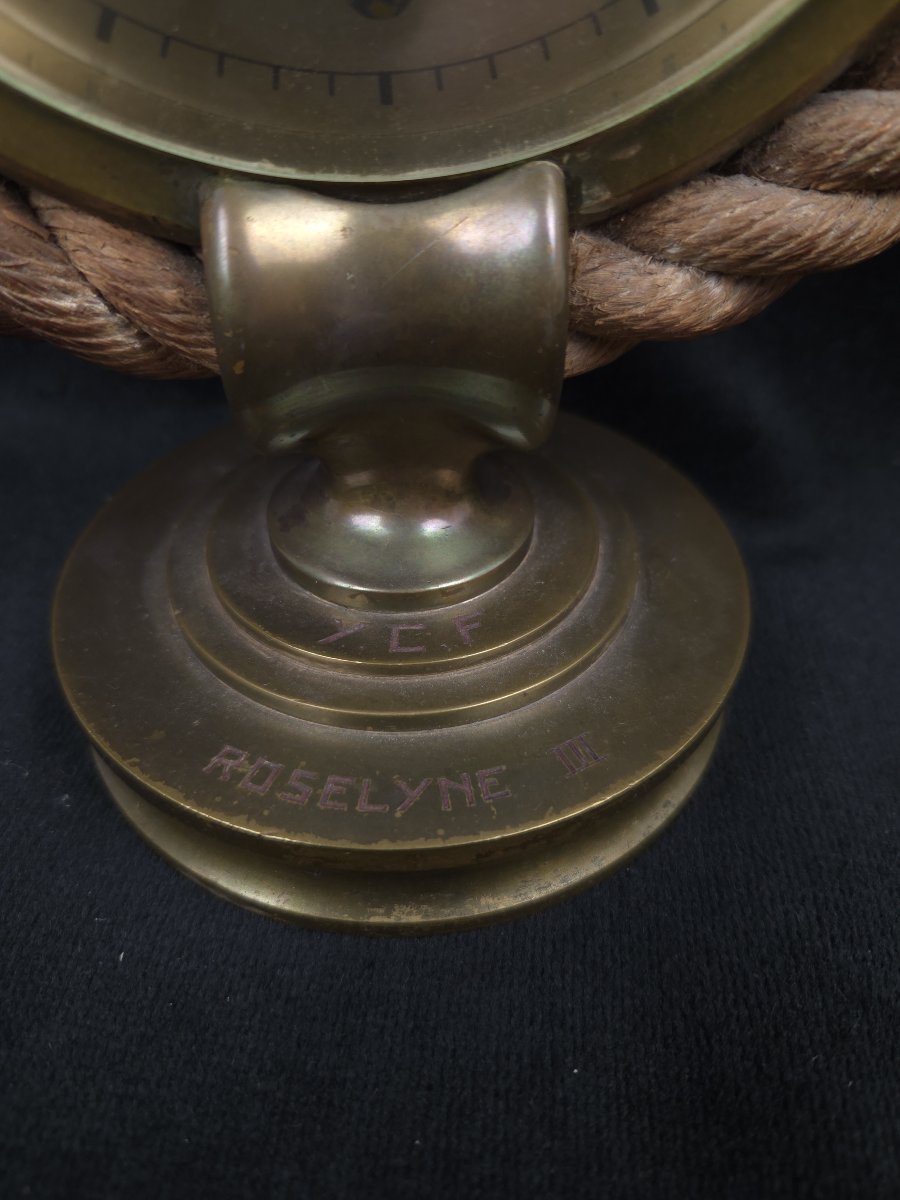 Jaeger-lecoultre & Hermès - Rolselyne III Nautical Desk Clock - Brass And Rope -photo-2