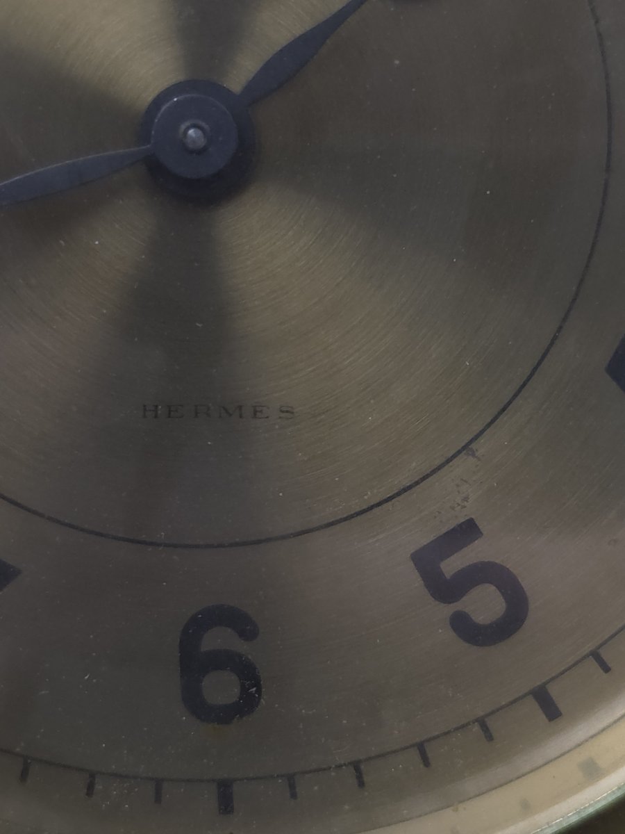 Jaeger-lecoultre & Hermès - Rolselyne III Nautical Desk Clock - Brass And Rope -photo-4