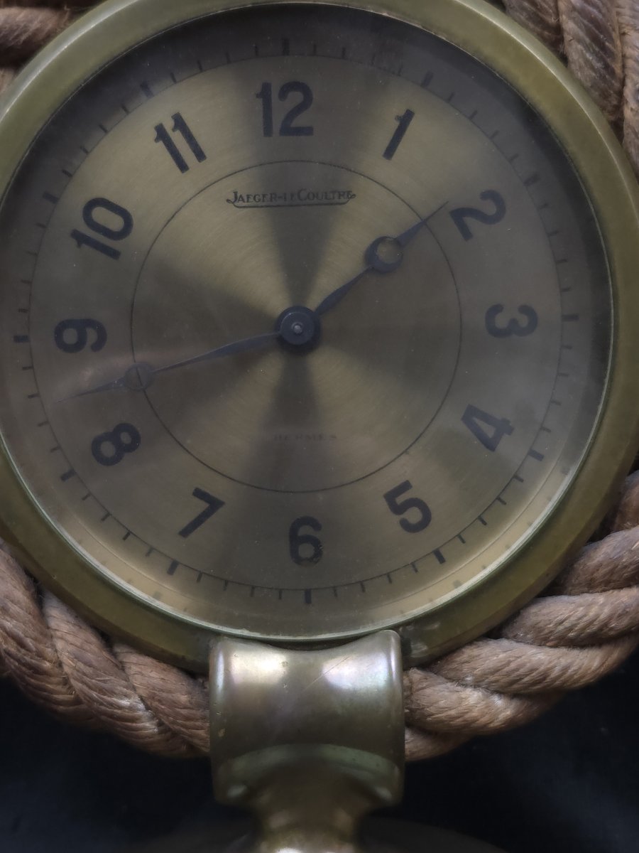 Jaeger-lecoultre & Hermès - Rolselyne III Nautical Desk Clock - Brass And Rope -photo-1