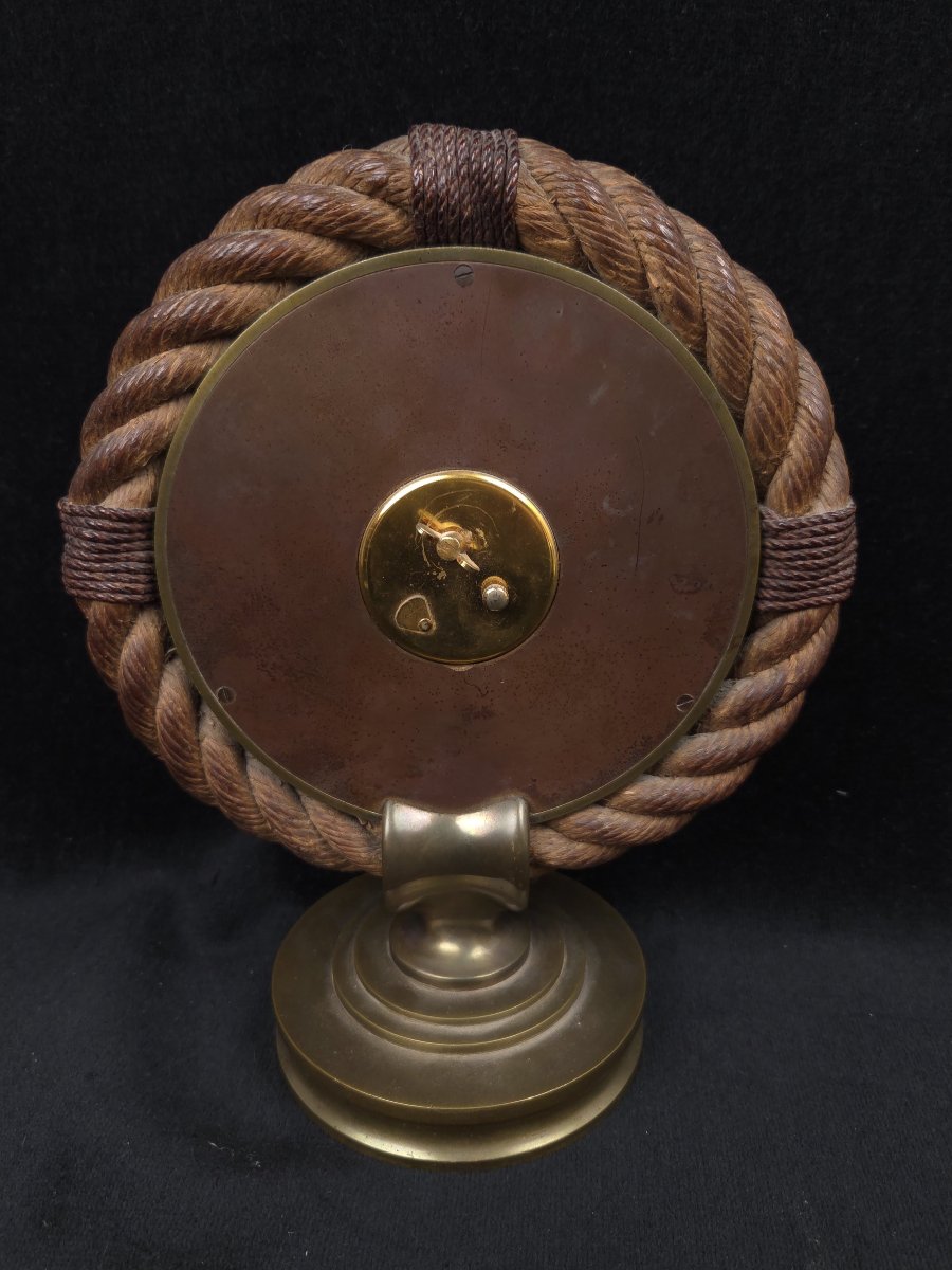 Jaeger-lecoultre & Hermès - Rolselyne III Nautical Desk Clock - Brass And Rope -photo-4
