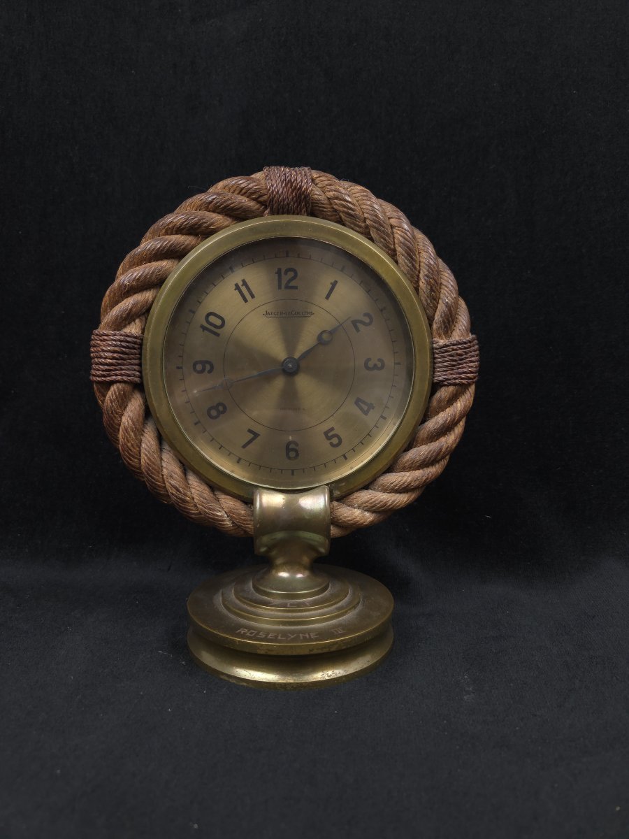 Jaeger-lecoultre & Hermès - Rolselyne III Nautical Desk Clock - Brass And Rope 