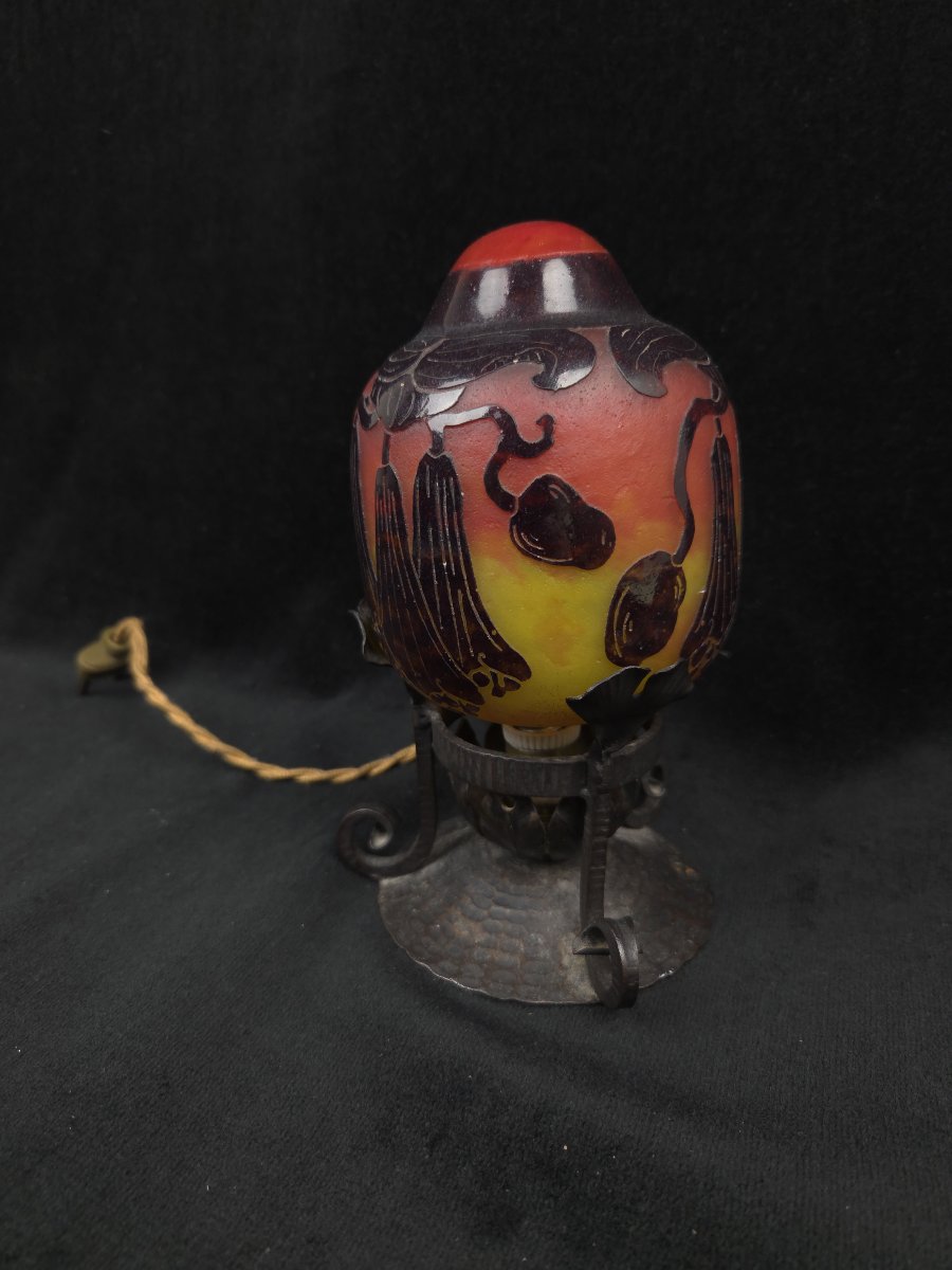 Le Verre Français (Schneider) - Veilleuse Art Déco en verre (XXe siècle) -photo-2