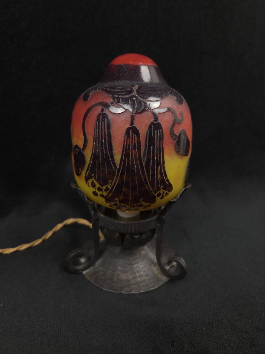 Le Verre Français (Schneider) - Veilleuse Art Déco en verre (XXe siècle) -photo-1