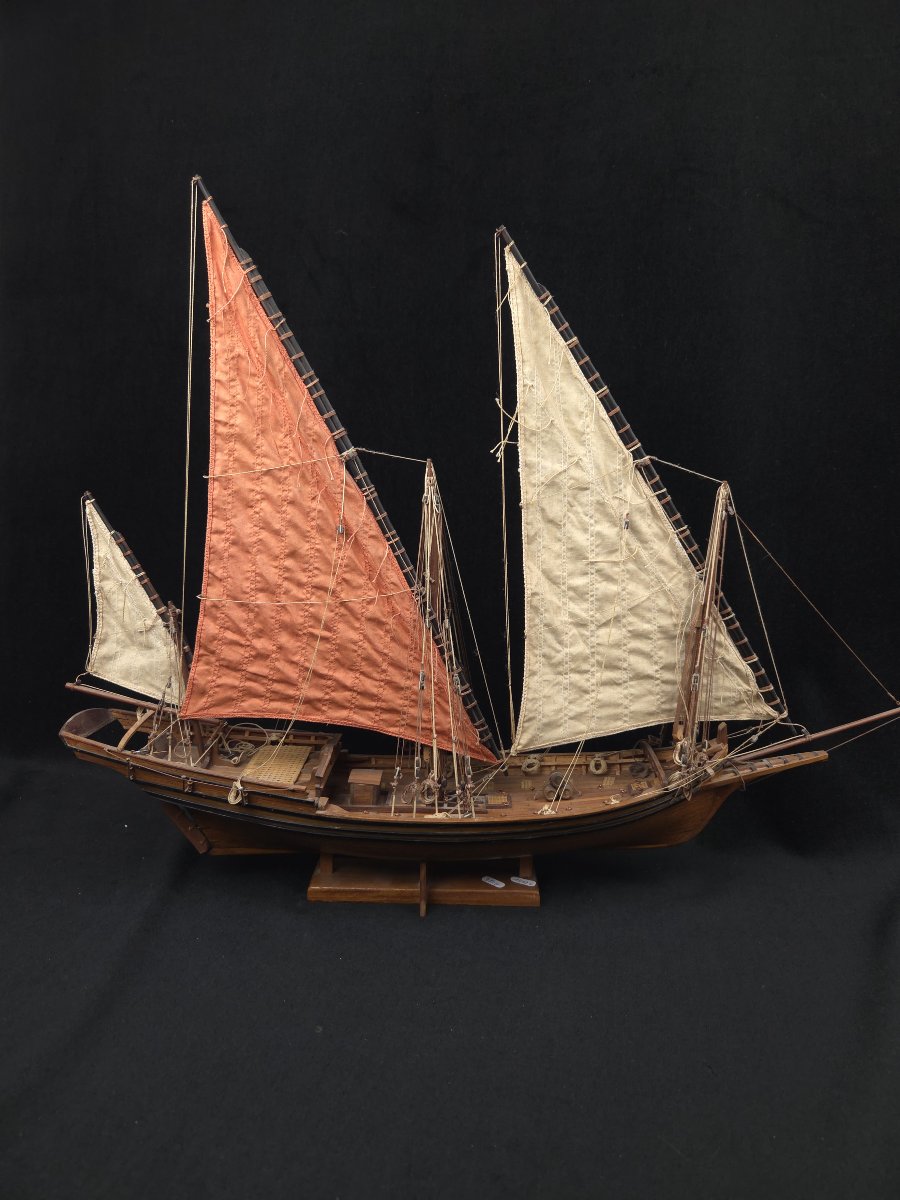 Maquette de navire - Le Chébec de Méditerranée - Gréement à voiles latines -photo-2