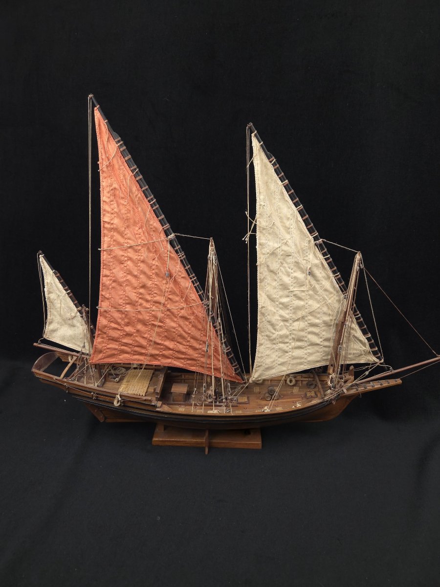 Maquette de navire - Le Chébec de Méditerranée - Gréement à voiles latines 