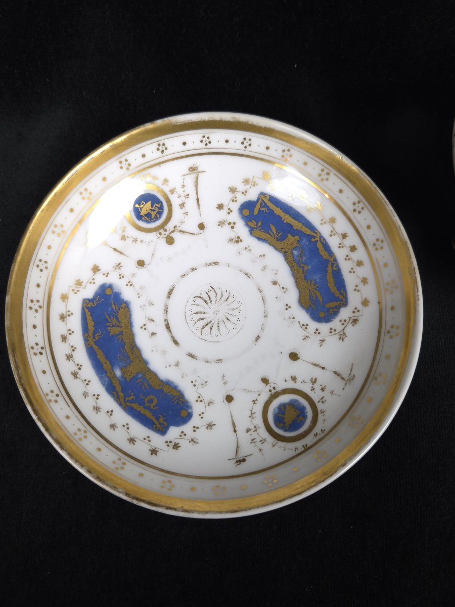Tasse et sous-tasse en porcelaine - Epoque Empire/Restauration (XIXe siècle)-photo-2
