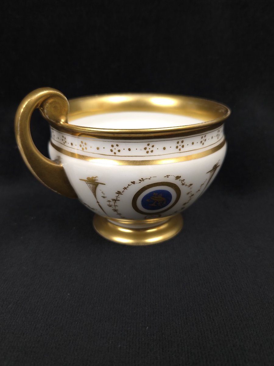 Tasse et sous-tasse en porcelaine - Epoque Empire/Restauration (XIXe siècle)-photo-4