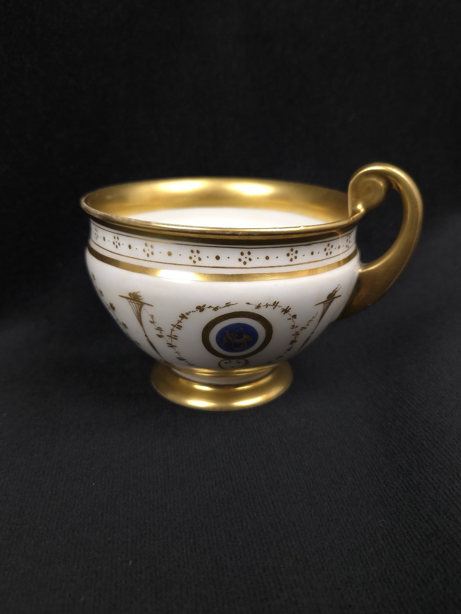 Tasse et sous-tasse en porcelaine - Epoque Empire/Restauration (XIXe siècle)-photo-5