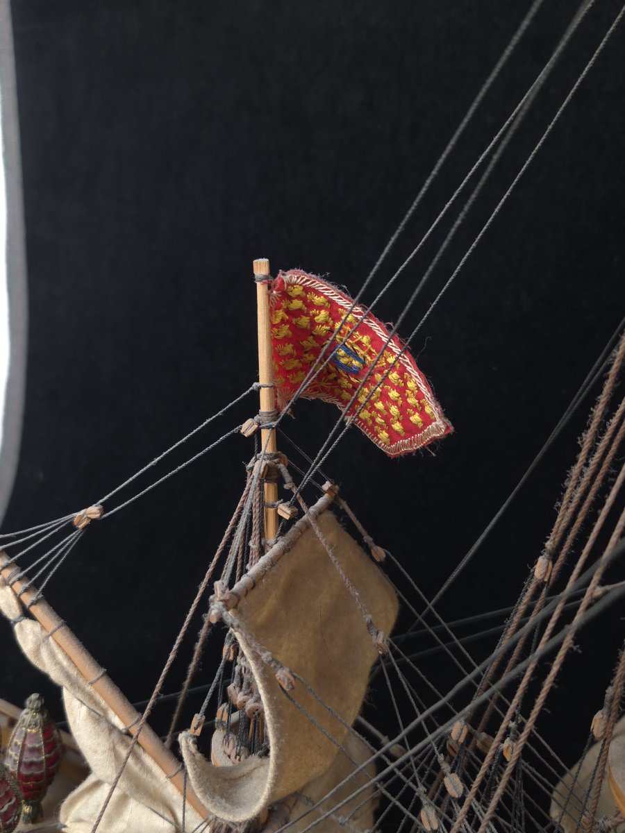 Large Model Of A 17th-century Warship - Royal Three-masted Ship (20th Century)-photo-4