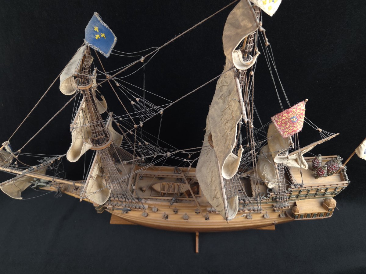 Large Model Of A 17th-century Warship - Royal Three-masted Ship (20th Century)-photo-7