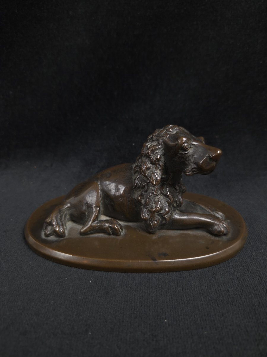 Bronze animalier - Chien de chasse au repos (XXe siècle)-photo-2