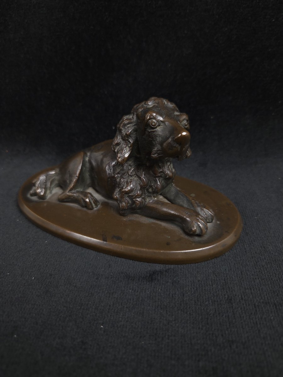 Bronze animalier - Chien de chasse au repos (XXe siècle)-photo-4
