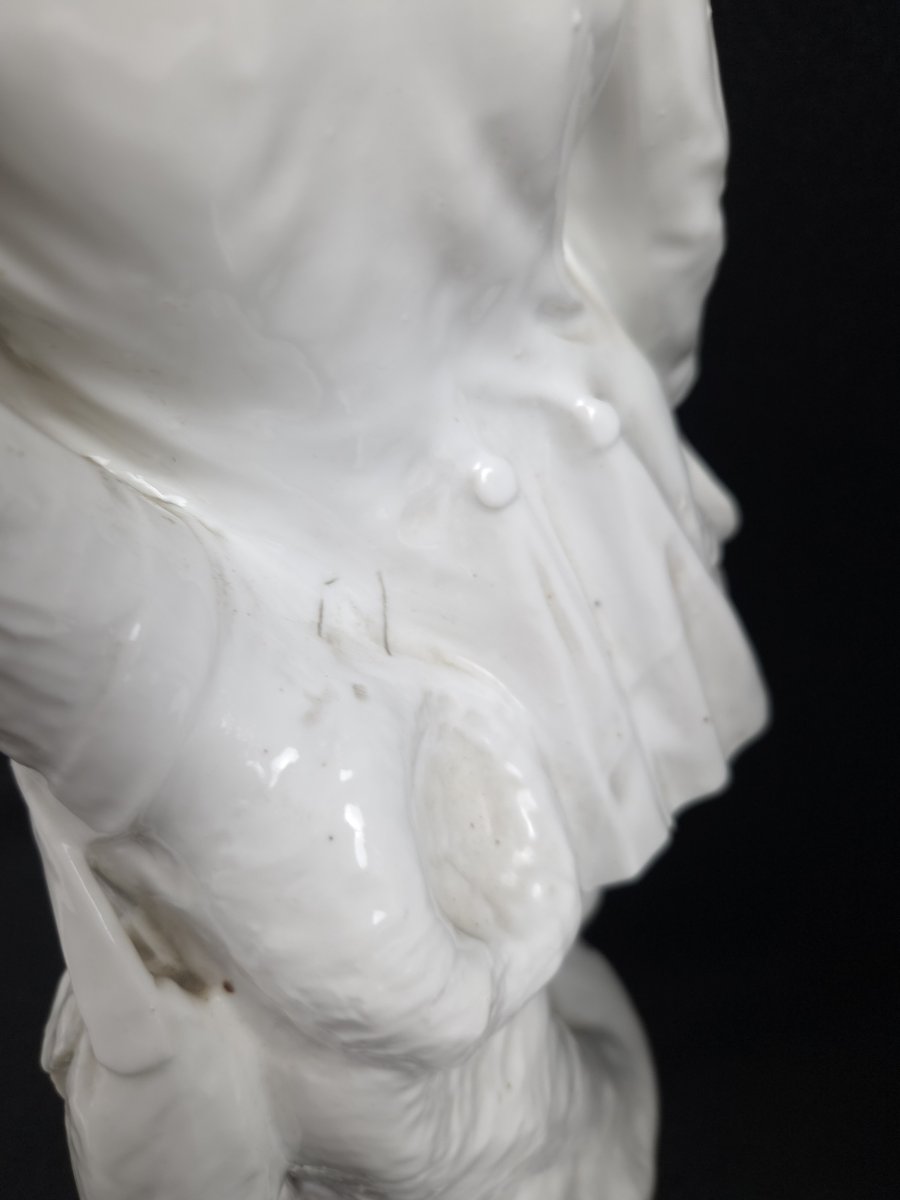 Vion & Baury Manufactory - Pair Of White Porcelain Figurines - Galant Motifs -photo-3