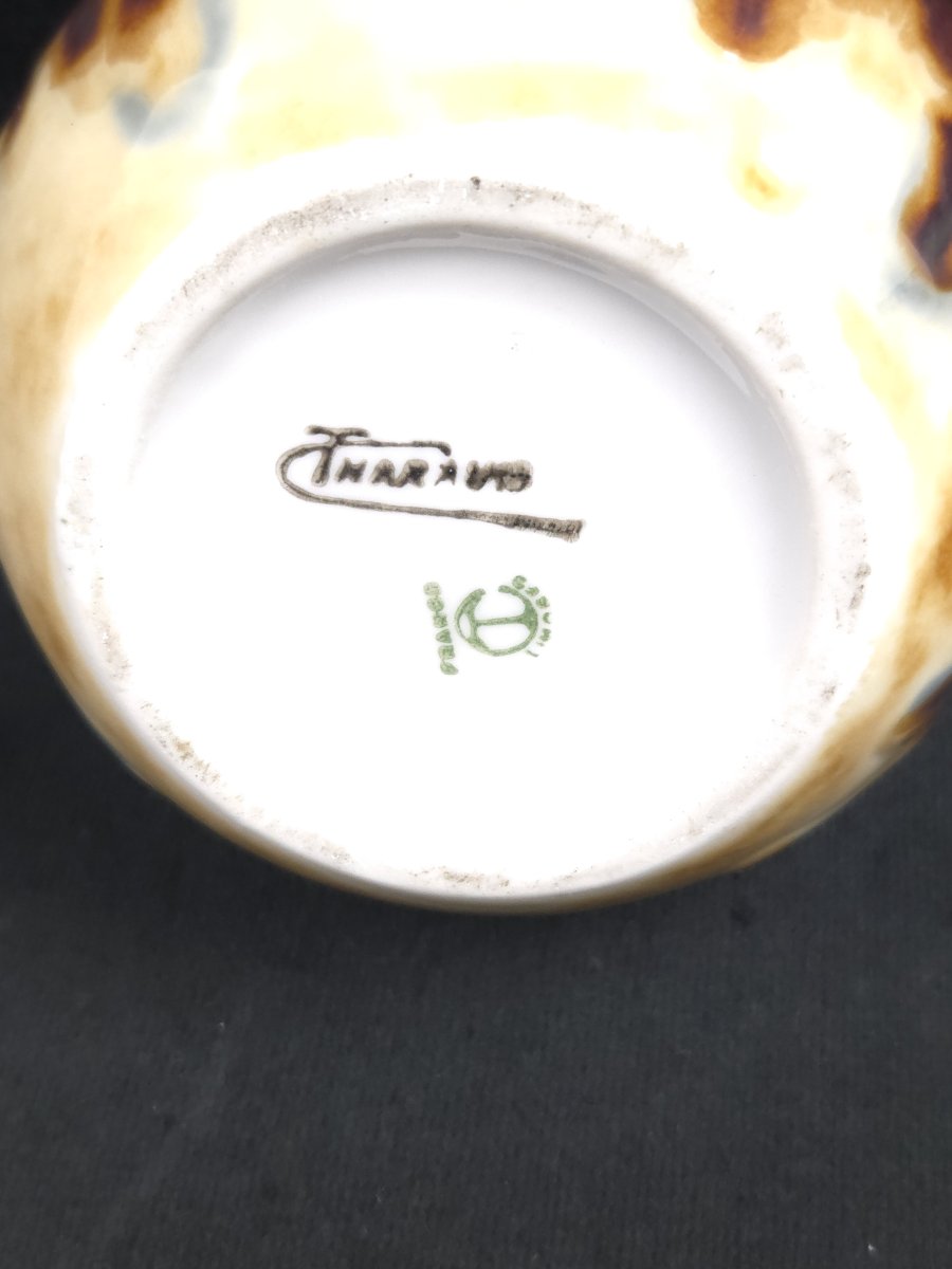 Tharaud (limoges) - Porcelain Ball-shaped Vase (20th Century)-photo-1