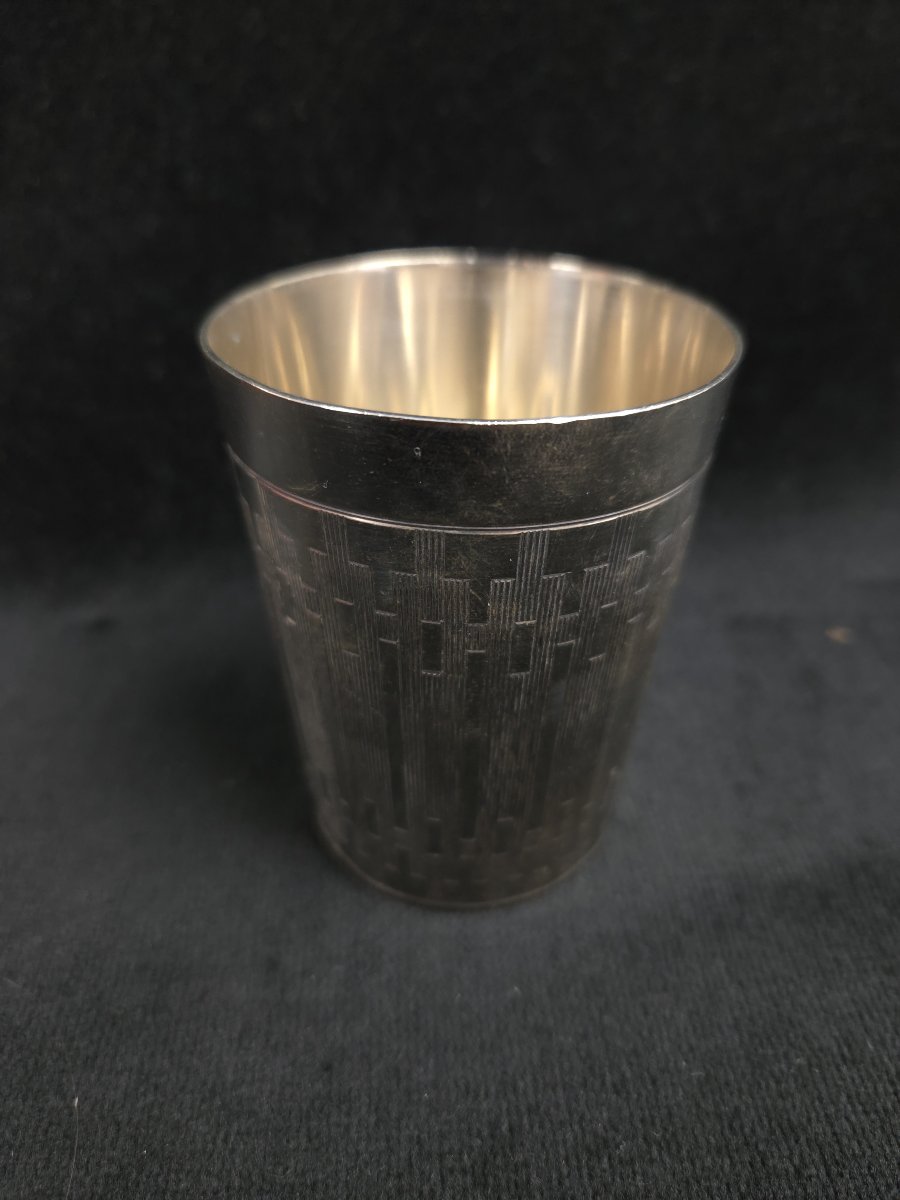 Timbale en argent massif - Art déco - Kirby Beard & Co Paris (XXe siècle)-photo-3