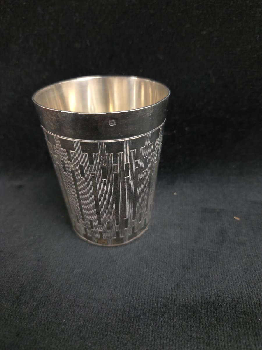 Timbale en argent massif - Art déco - Kirby Beard & Co Paris (XXe siècle)-photo-4