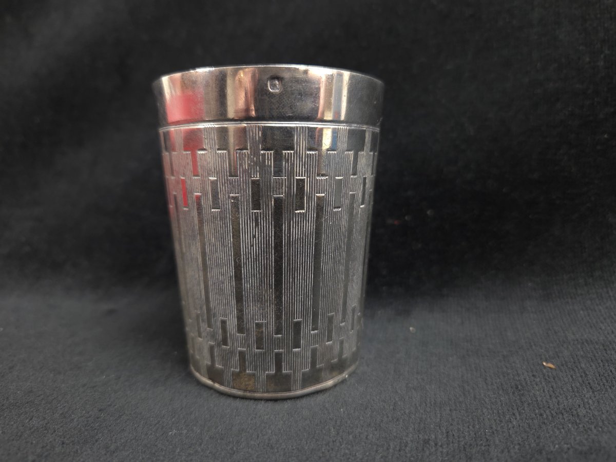Timbale en argent massif - Art déco - Kirby Beard & Co Paris (XXe siècle)-photo-1