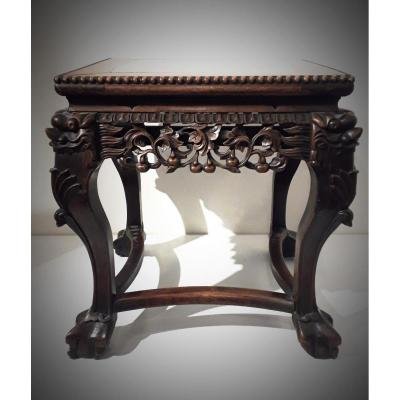 Asia, Iron Wood Pedestal Table, XIXth