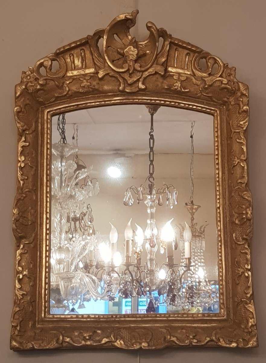 Miroir Epoque Régence (xviiième Siècle) En Bois Doré-photo-1