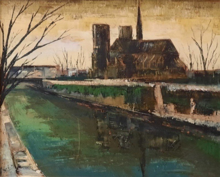 Huile sur toile - Notre-Dame - de Paul Kerouedan