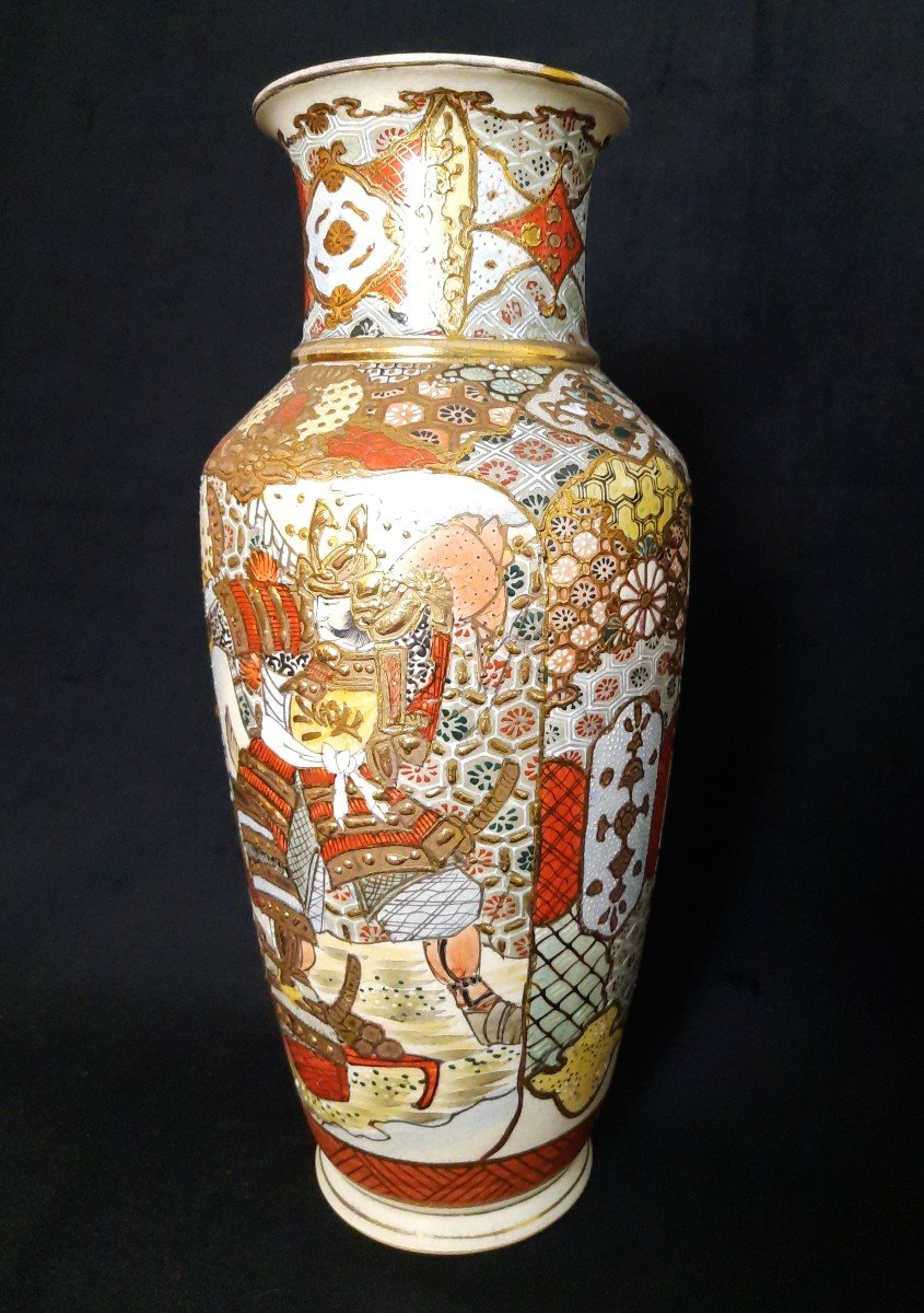 Paire De Vases Japonais Satsuma-photo-2