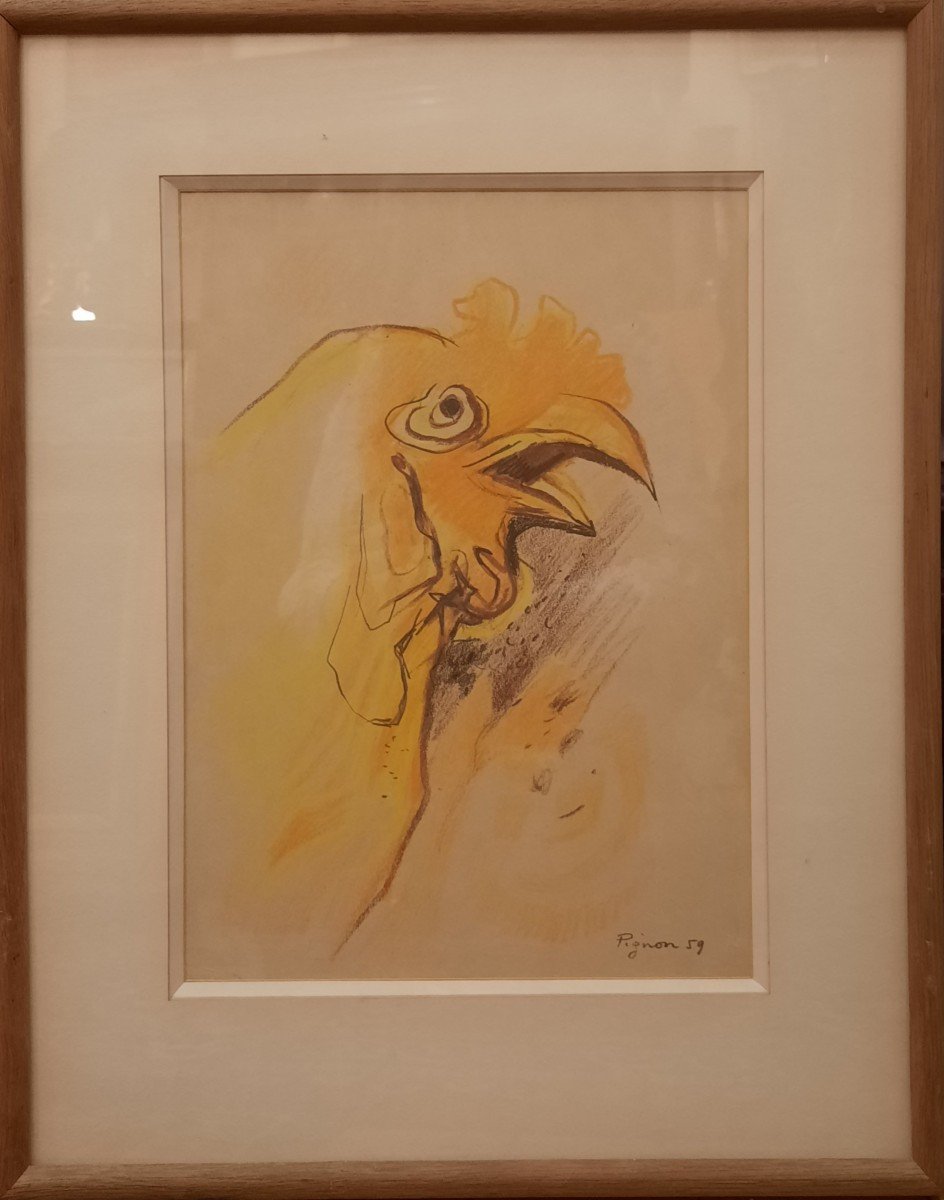 Edouard Pignon (1905 - 1993) - Dessin - Le Coq-photo-2