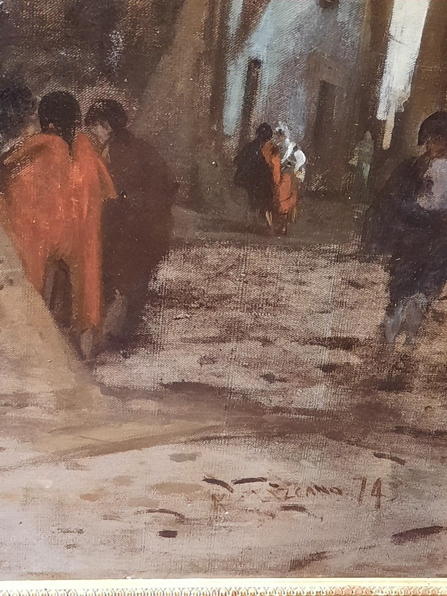 Huile sur toile, "La Gitane" de Ángel LIZCANO (1846-1929)-photo-3