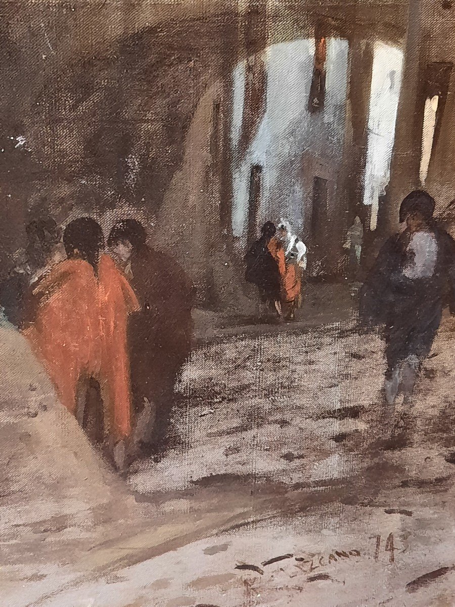 Huile sur toile, "La Gitane" de Ángel LIZCANO (1846-1929)-photo-1