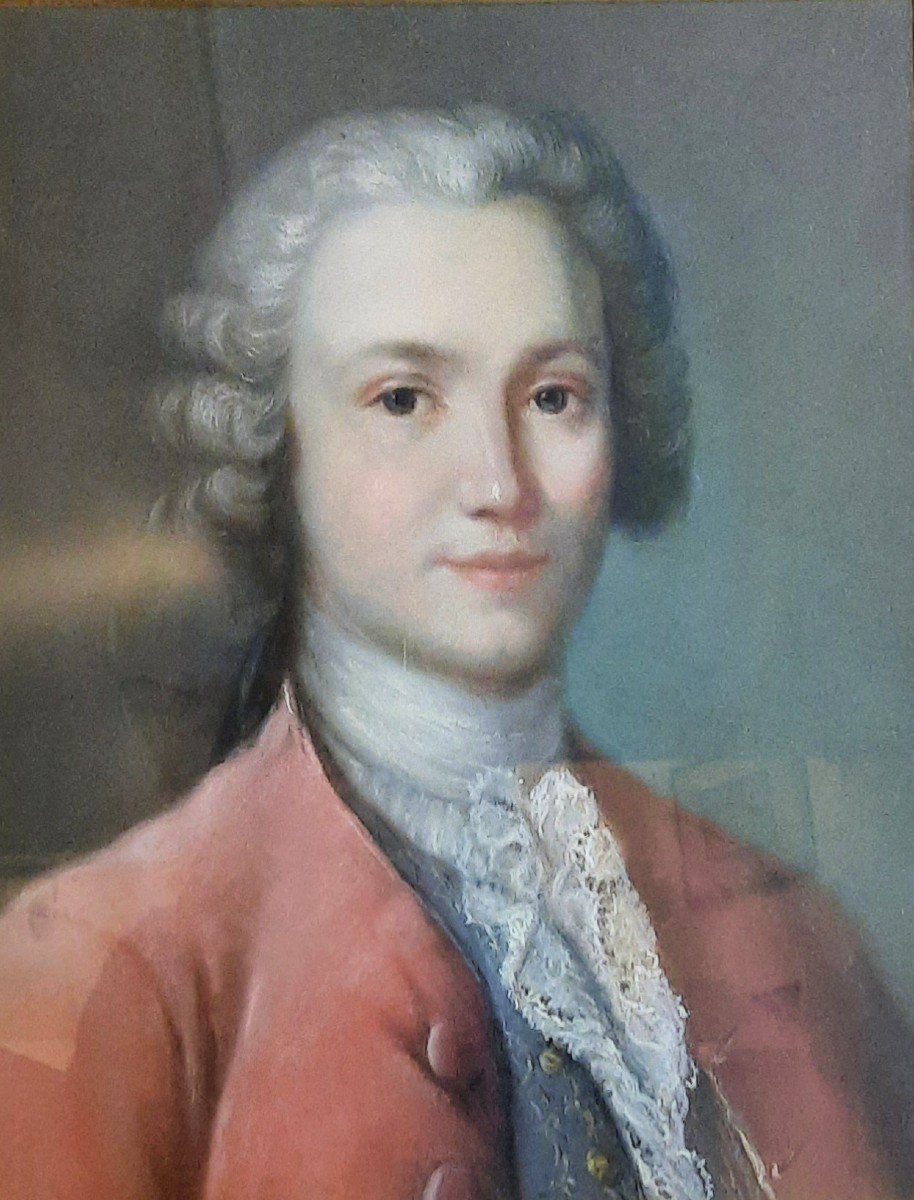 Portrait Gentilhomme En Pastel - école Française