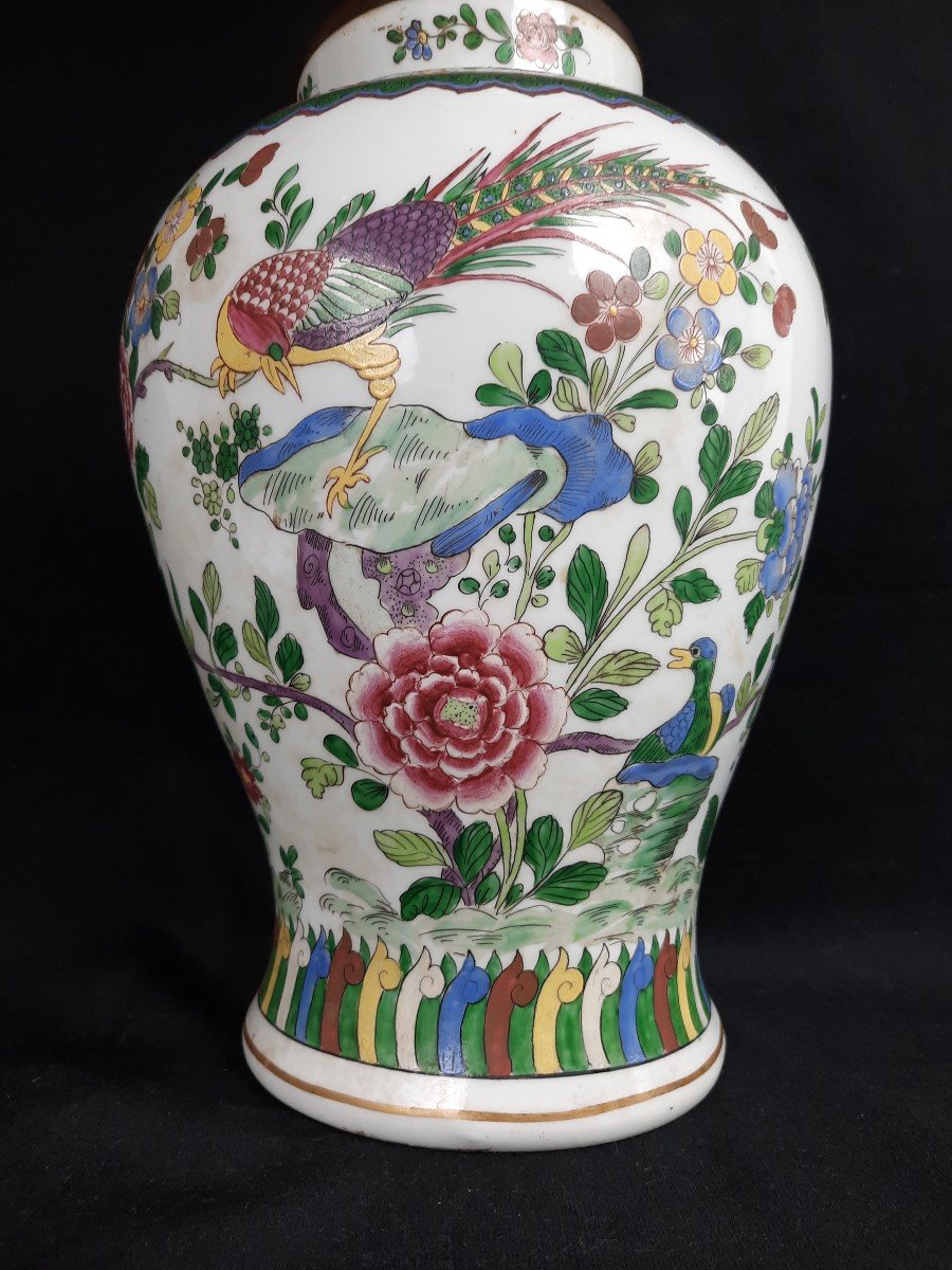 Vase en porcelaine montée En Lampe - Asie (xxe)-photo-4