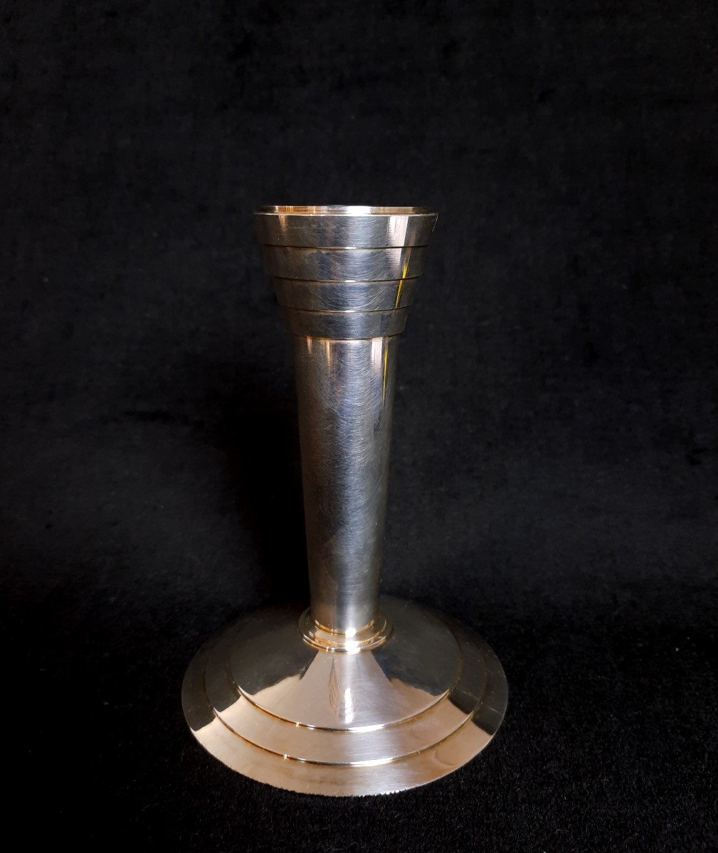 Candlestick / Flambeau Signed Christofle - XXth Design