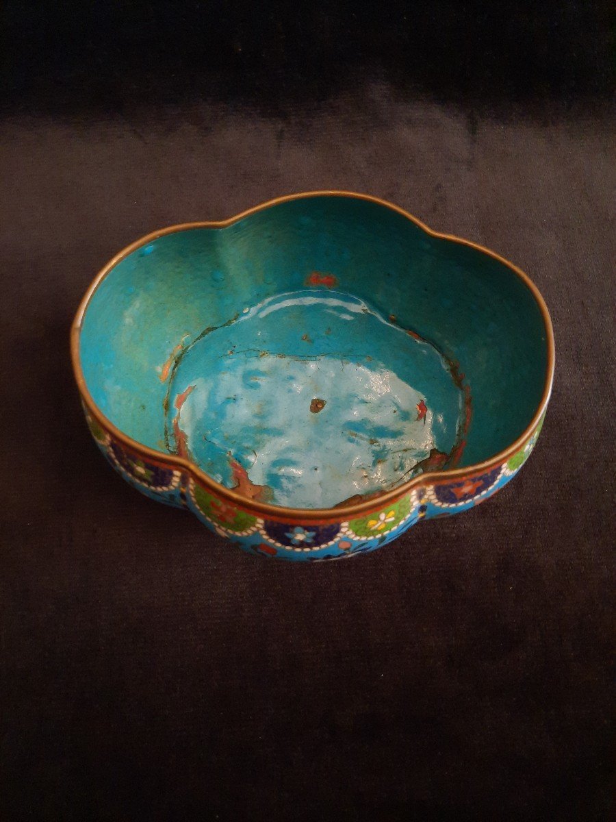 Small Cloisonne Enamel And Bronze Planter - Asia-photo-3