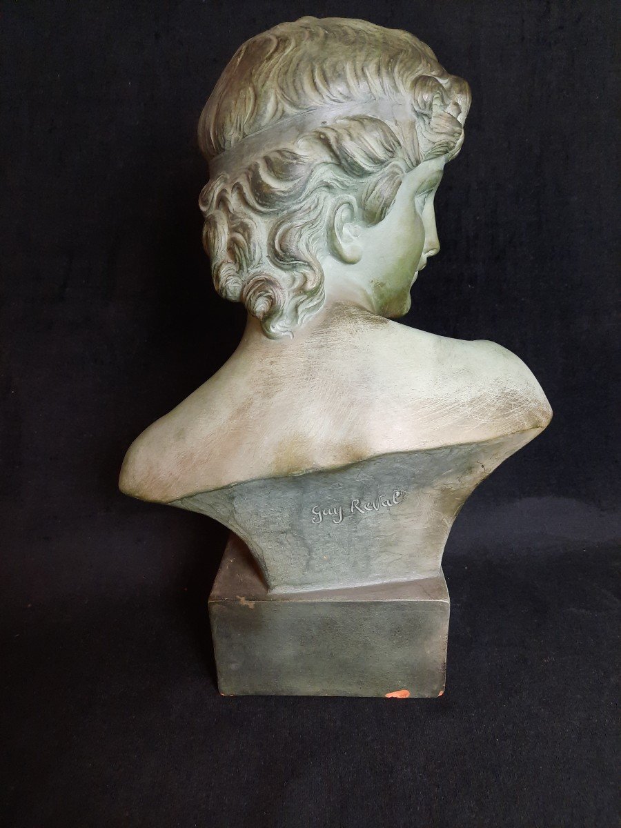Terracotta Sculpture / Bust Of A Young Man (20th Century)-photo-1