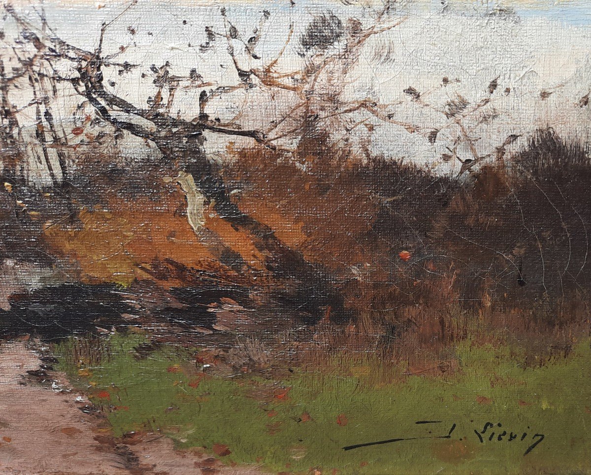 Huile sur toile - Paysage - de J. Liévin (Eugène Galien-Laloue)-photo-3