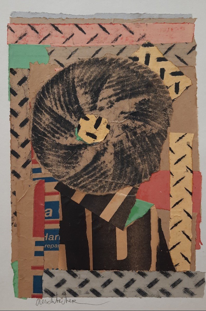 Collage / Papier - Empreinte - De Arthur Aeschbacher (1923-2020)-photo-3